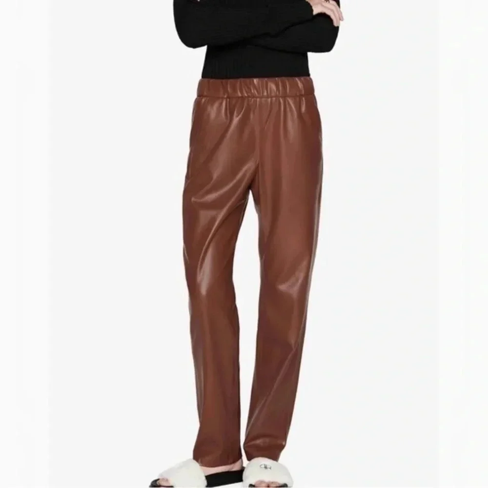 Anine Bing Colton Track Pant in Brown Small B1024